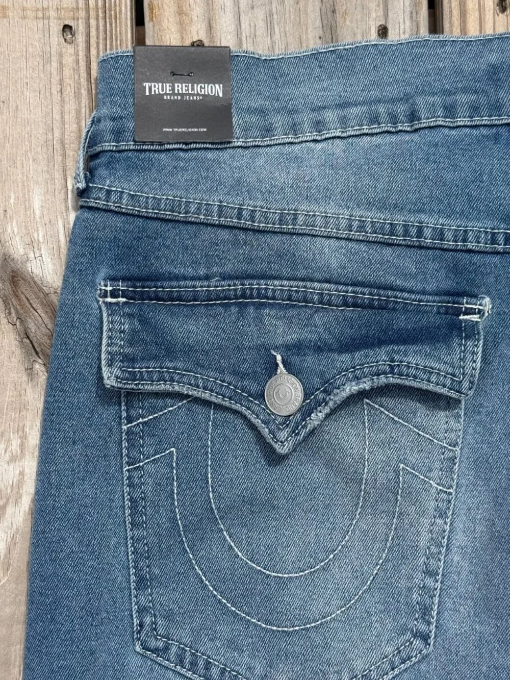 NWT True Religion Ricky Relaxed Straight Jeans Y2K Streetwear W33 L34 3870